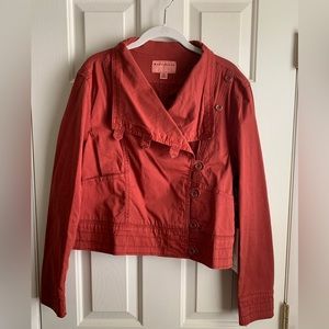 Anthropologie Marrakech Moto Jacket In Rust Medium Cotton